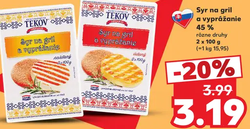 Tekov Syr na gril a vyprážanie 45 % rôzne druhy