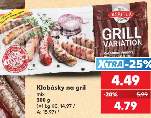 Berger Grill Variation bravčová klobása mix na gril