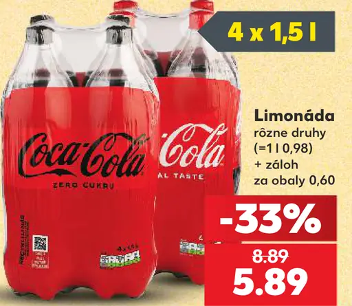 Coca-Cola limonáda – Zero Sugar, Original Taste
