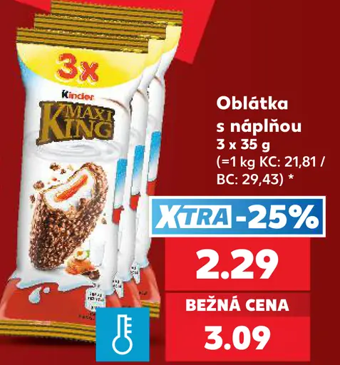 Kinder Maxi King oblátka s náplňou