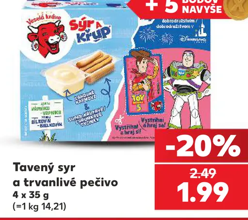 Veselá krava syr a trvanlivé pečivo