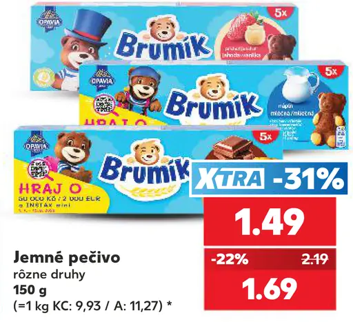 Brumik jemné pečivo rôzne druhy