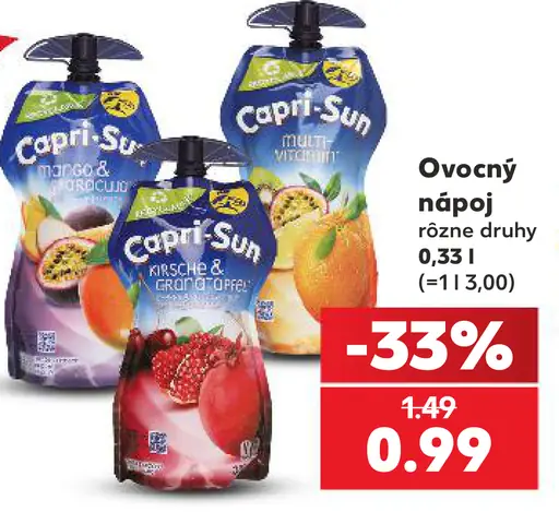 Capri-Sun ovocný nápoj rôzne druhy