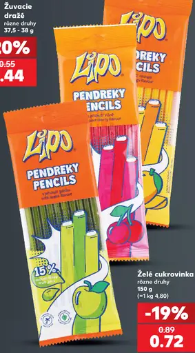Lipo želé cukrovinka – pendreky Pencils
