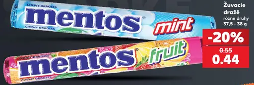 Mentos žuvacie dražé Mint