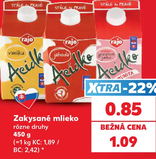 Rajo Brejky ochutené mlieko