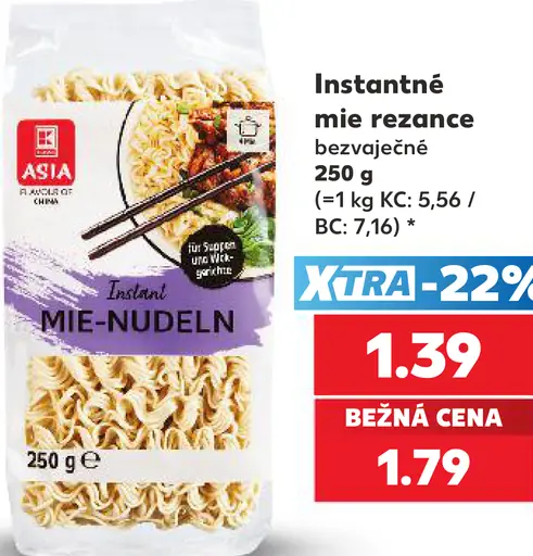 Asia Instantné mie rezance bezvaječné