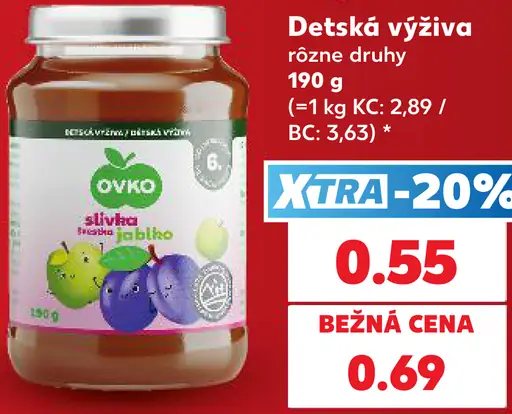 OVKO detská výživa rôzne druhy