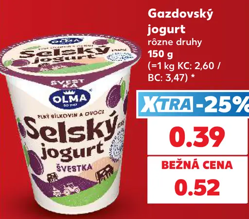OLMA smotanový jogurt rôzne druhy
