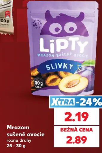 Lipty mrazom sušené slivky