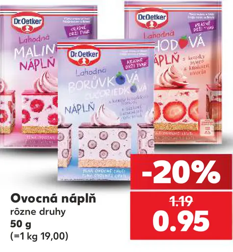 Ovocná náplň rôzne druhy