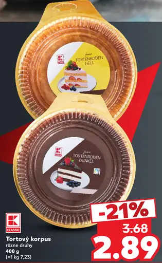 K-Classic Tortový korpus rôzne druhy