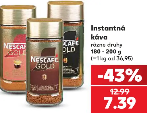 Nescafé Gold instantná káva 2 druhy