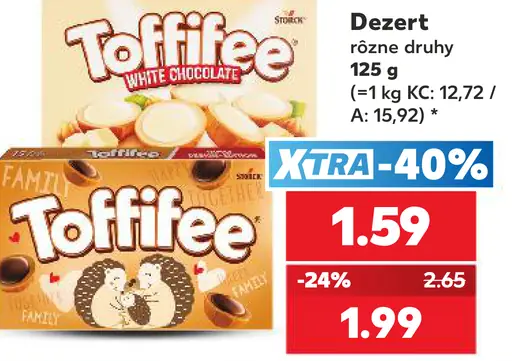 Toffifee dezert rôzne druhy