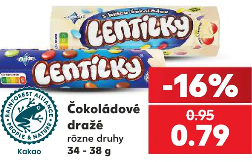 Orion Lentilky čokoládové dražé, rôzne druhy