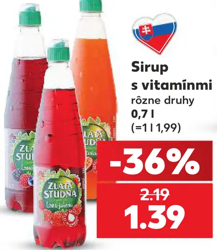 Zlatá studňa sirup s vitamínmi rôzne druhy
