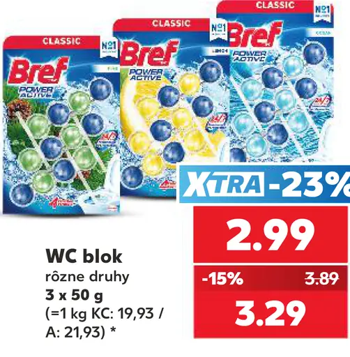 Bref WC blok rôzne druhy