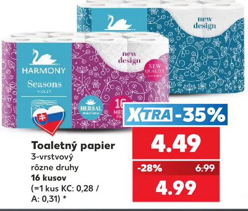 Harmony 3-vrstvový toaletný papier