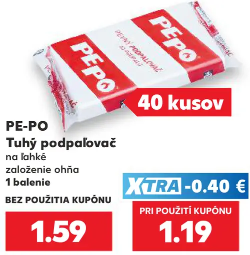 PE-PO Tuhý podpaľovač – cena s kupónom
