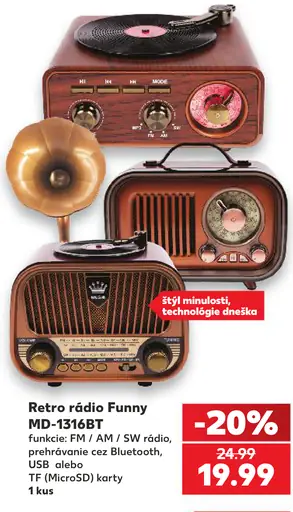 Retro rádio Funny MD-1316BT