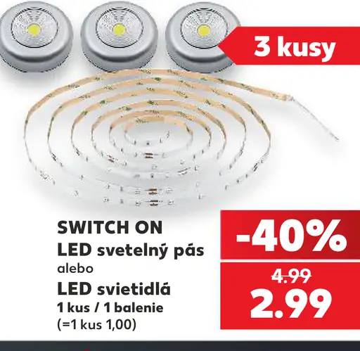 SWITCH ON LED svetelný pás alebo LED svietidlá