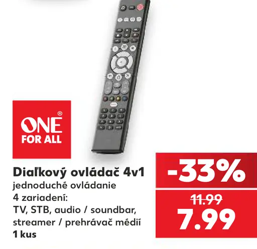 ONE FOR ALL diaľkový ovládač 4v1