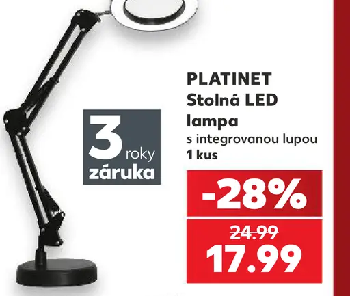 PLATINET stolná LED lampa s integrovanou lupou