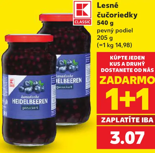 K-Classic lesné čučoriedky pevný podiel