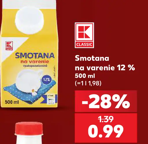 Smotana na varenie 12%