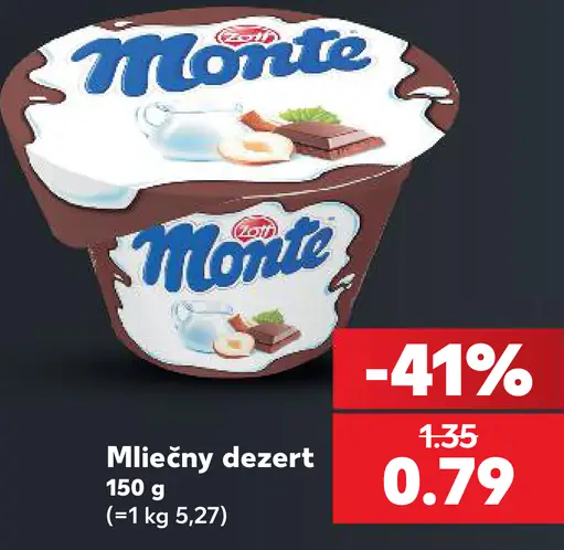 Monte mliečny dezert