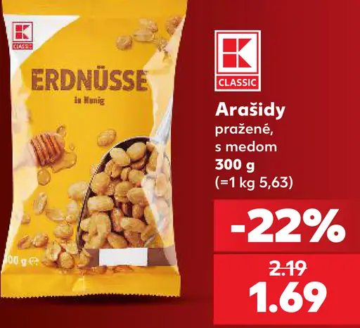 K-Classic Arašidy pražené s medom