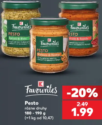 K-Classic Favourites Pesto, rôzne druhy