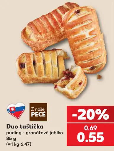 Z našej pece duo taštička s náplňou puding – granátové jablko