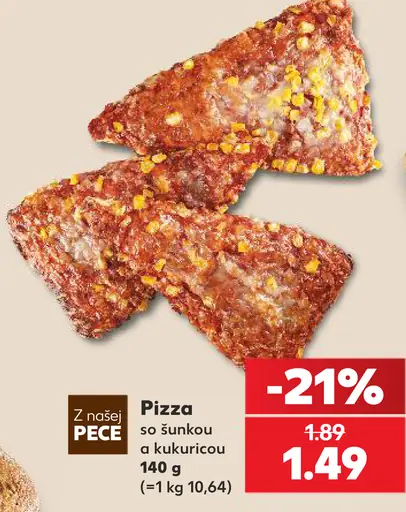 Z našej pece – Pizza so šunkou a kukuricou