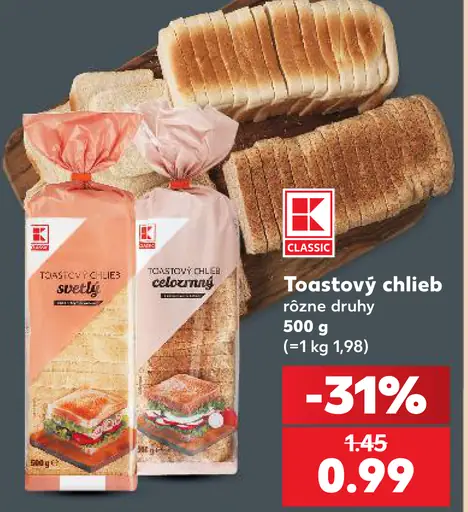 K-Classic Toastový chlieb