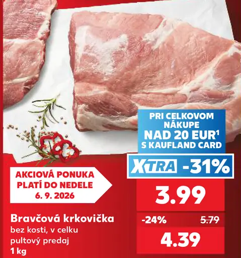 Bravčová krkovička bez kosti v celku