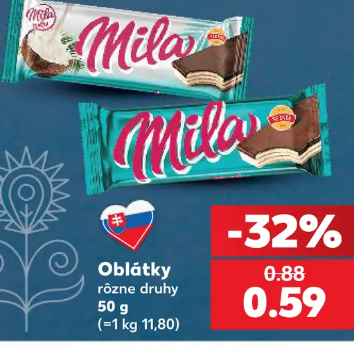 Mila oblátky, rôzne druhy
