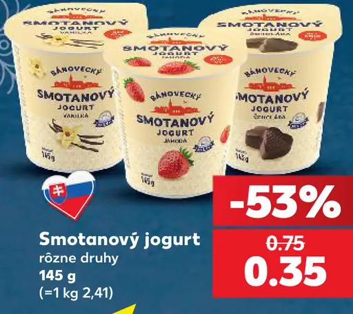 Smotanový jogurt rôzne druhy