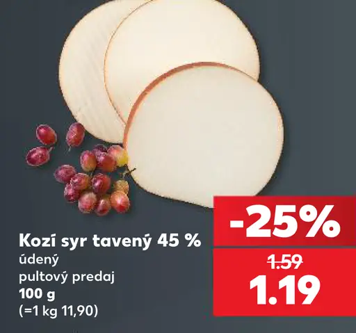 Kozí syr tavený 45% údený