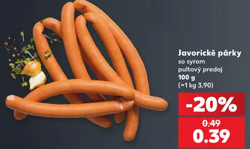 Javorické párky so syrom
