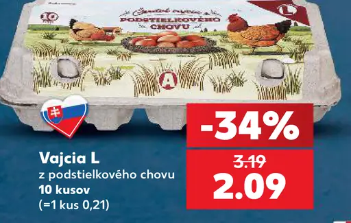 Vajcia L z podstielkového chovu