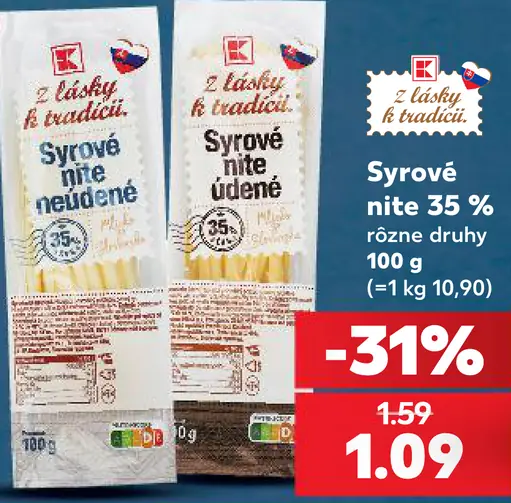 Sýrové nite 35 % rôzne druhy