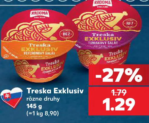 Radoma Treska Exklusiv, rôzne druhy