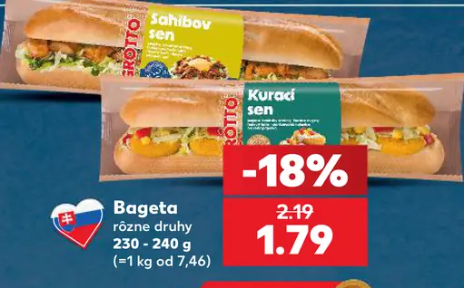 Bageta rôzne druhy