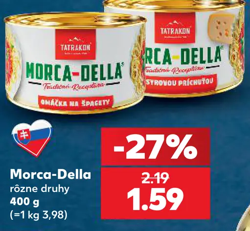 Morca-Della omáčka na špagety so syrovou príchuťou