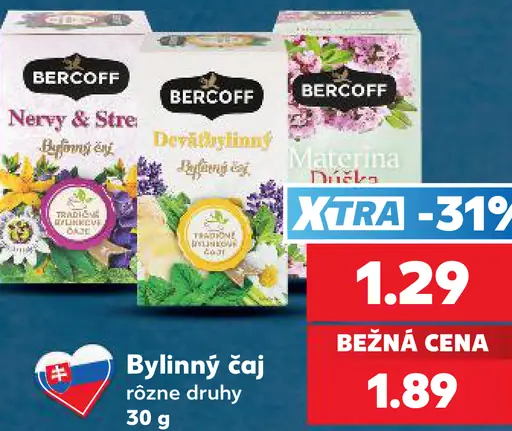 Bercoff bylinný čaj rôzne druhy