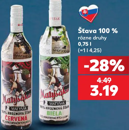 Matyšák 100 % ovocná šťava, rôzne druhy