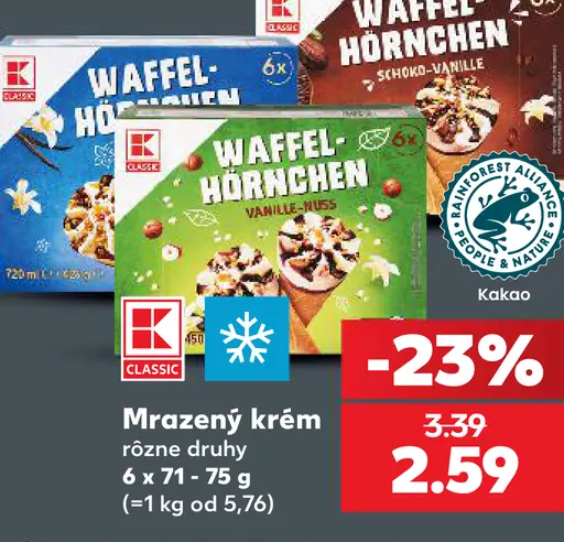K-Classic mrazený krém rôzne druhy