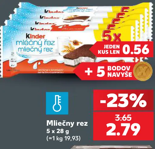 Kinder Mliečny rez