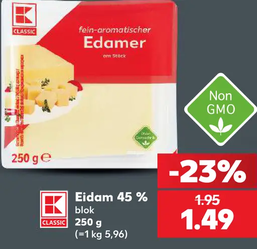 K-Classic Edamer 45 %, blok